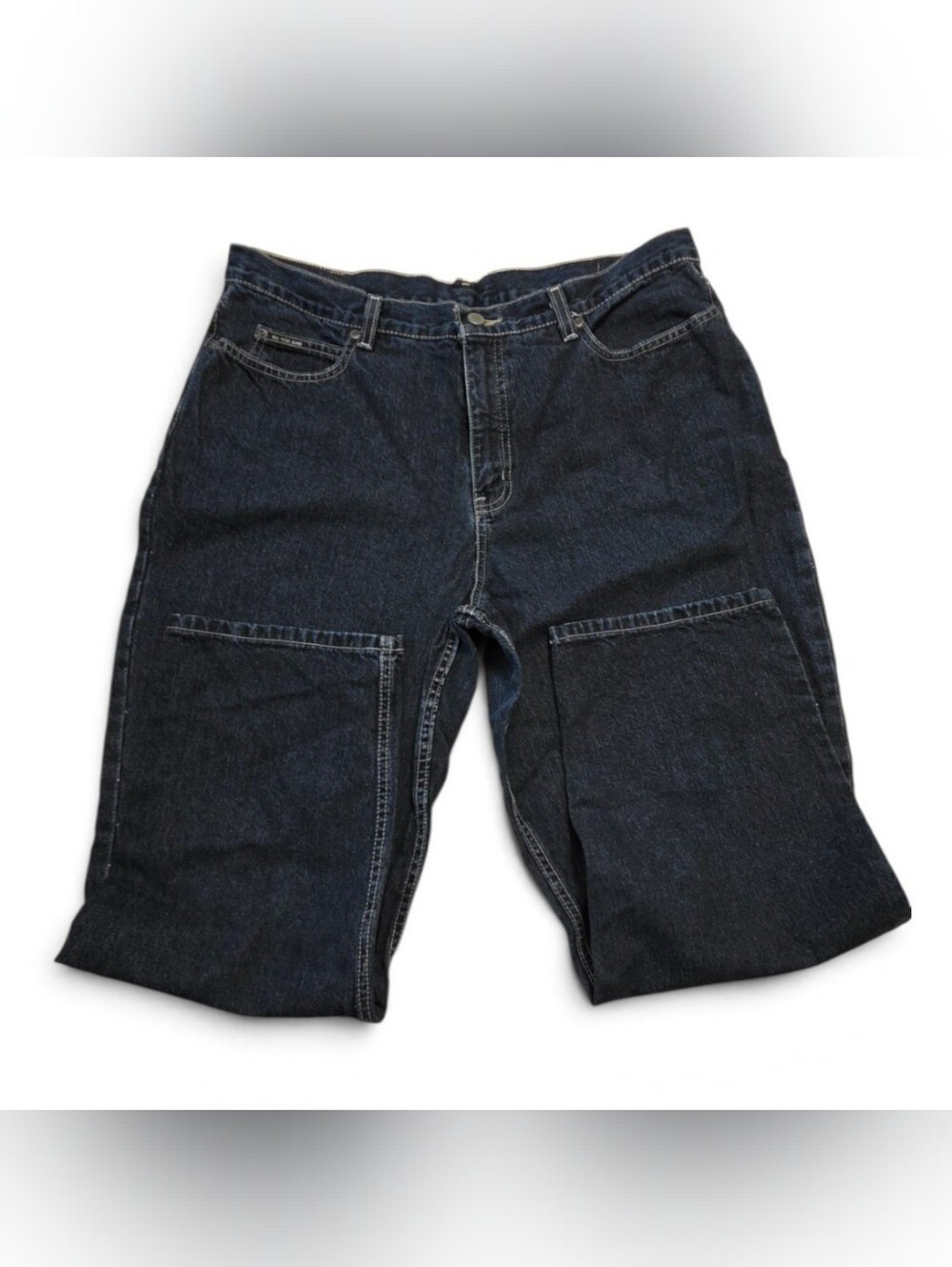 New York Jeans Dark Denim Petite Relaxed Fit 100% Cotton Size 16 Straight Leg